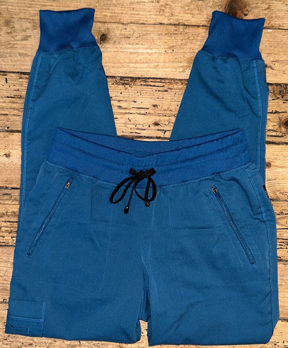 Greys Anatomy by Barco womens size XS Spandex Stretch Dark Teal Drawstring Srubs